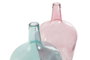 DKD Home Decor Set de 2 Jarrones de Cristal Reciclado 10L en Rosa y Verde Jade