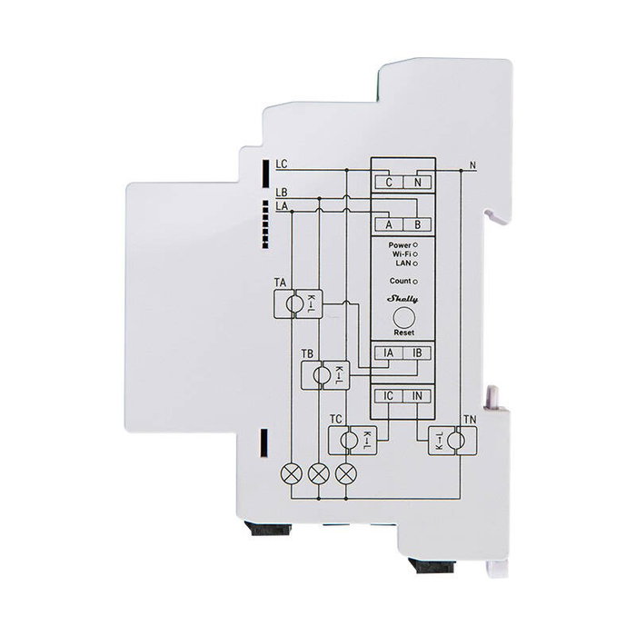 Shelly Pro 3EM Medidor de Energía 120A Wi-Fi LAN BT