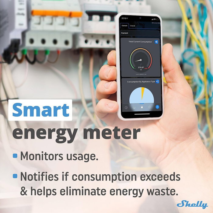 Shelly Pro 3EM Medidor de Energía 120A Wi-Fi LAN BT