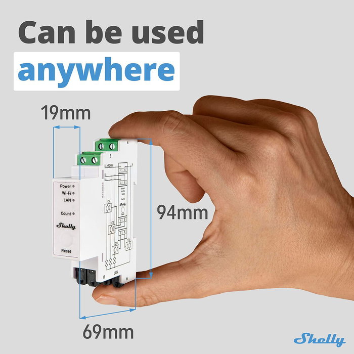 Shelly Pro 3EM Medidor de Energía 120A Wi-Fi LAN BT