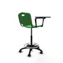 Taburete Robledo con mecanismo Giratorio de PVC color Verde. Equipado con Base poliamida negra, No aplica y Ruedas de nailon 50 mm