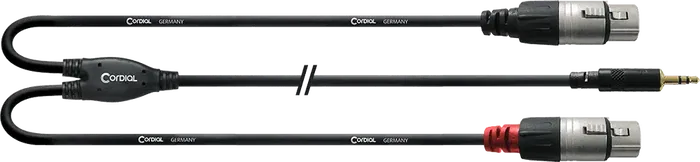Cordial Cable Minijack Estéreo a 2 Xlr Hembra 1.8 M Cordial Cable Minijack Estéreo a 2 Xlr Hembra 1.8 M