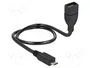 DeLOCK Cable USB 2.0 Micro-B a USB 2.0 Tipo A OTG, 0,5 m, Negro