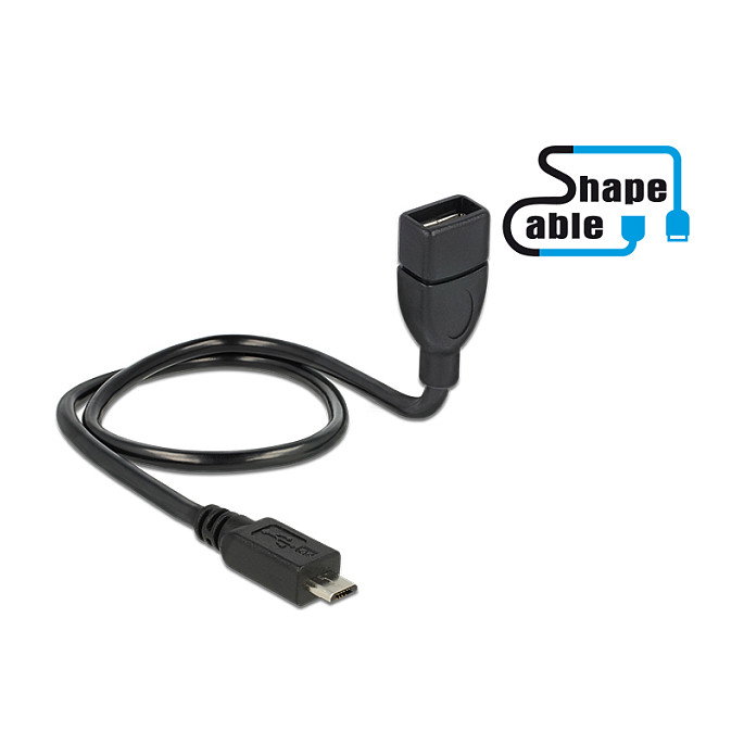 DeLOCK Cable USB 2.0 Micro-B a USB 2.0 Tipo A OTG, 0,5 m, Negro DeLOCK Cable USB 2.0 Micro-B a USB 2.0 Tipo A OTG, 0,5 m, Negro