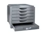 Q-connect Fichero Cajones Sobremesa Organizador Superior 6 Cajones Gris Opaco Formato A4 Folio
