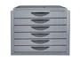 Q-connect Fichero Cajones Sobremesa Organizador Superior 6 Cajones Gris Opaco Formato A4 Folio