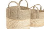 DKD Home Decor Cesta Natural Fibra Set 3 Piezas 28 x 32 x 28 cm (Set de 2 Unidades)