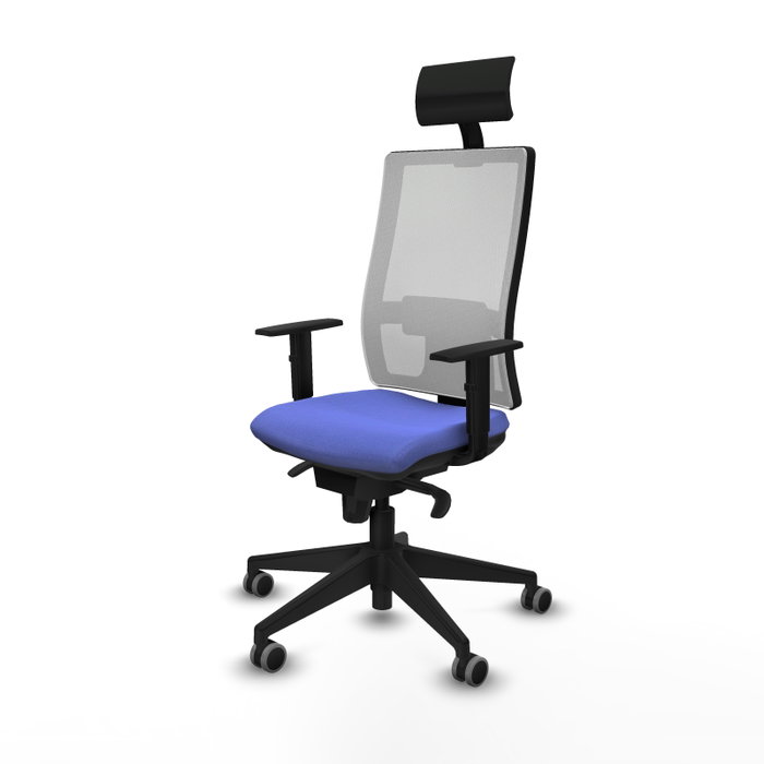 PIQUERAS Y CRESPO Silla de oficina Horna con mecanismo Sincro, Azul claro y Blanco