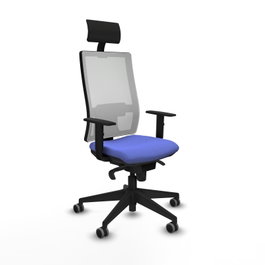 PIQUERAS Y CRESPO Silla de oficina Horna con mecanismo Sincro, Azul claro y Blanco