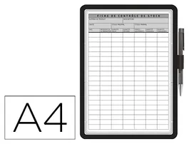 Djois Marco Porta Anuncios DIN A4 Adhesivo Removible Magnético con Portabolígrafo Negro