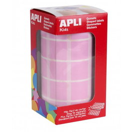 APLI Gomets Cuadrados 20mm Rollo Rosa - 1.770 Unidades