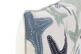 DKD Home Decor Cojín Mediterraneo Blanco Azul Chenilla Poliéster 60 x 15 x 35 cm (2 Unidades)