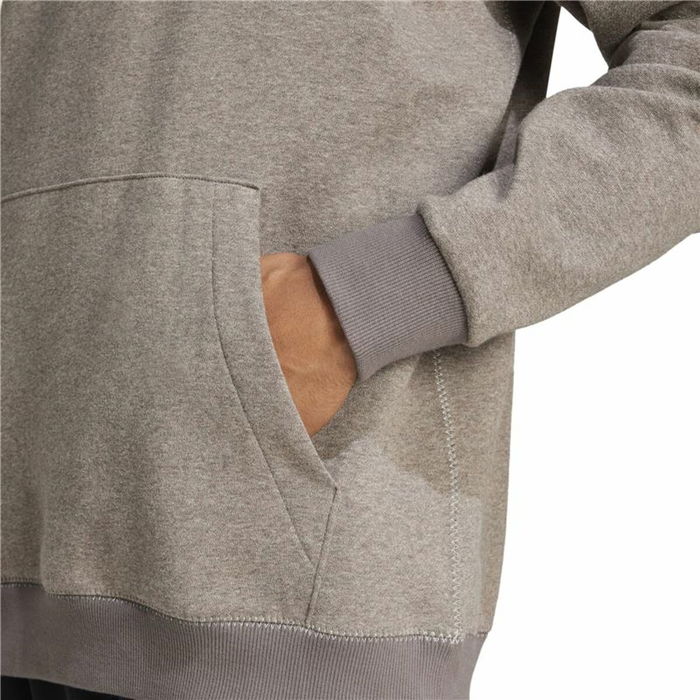 Sudadera con Capucha Hombre Adidas Seasonal Essentials Melange Hoodie Marrón Beige