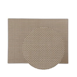 OYV Mantelito Tablemat de Plástico Trenzado Color Marrón/Beige 48x36 cm