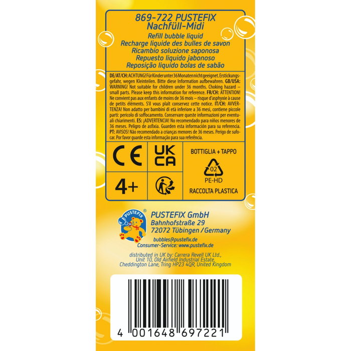 Pustefix Nachfüllflasche Midi 500ml Líquido para Burbujas