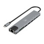 EWENT EW1146 Docking Station USB-C 8 en 1 con HDMI 4K y 87W PD Gris