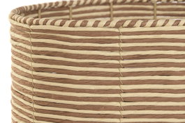DKD Home Decor Macetero Urban Bicolor Fibra Trenzada Metal 37x37x81 cm Set 2 Unidades