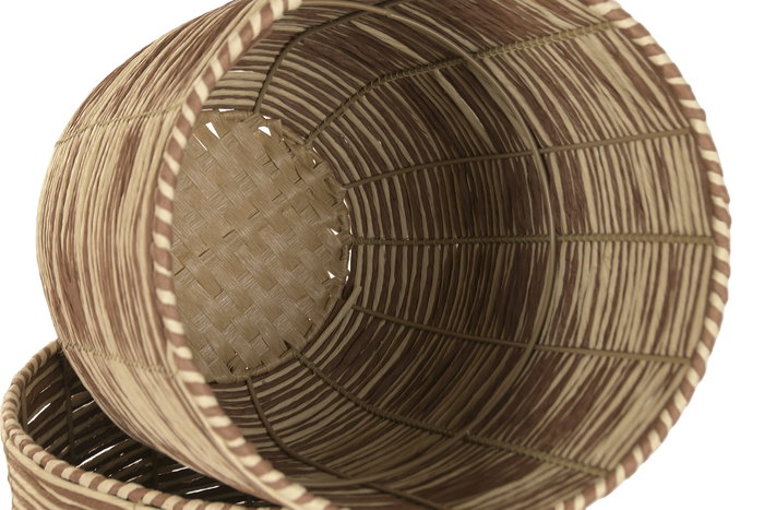DKD Home Decor Macetero Urban Bicolor Fibra Trenzada Metal 37x37x81 cm Set 2 Unidades