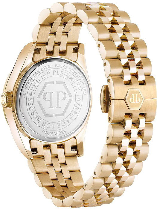 Philipp Plein PW2BA0223 Reloj Analógico Dorado con Esfera Gris