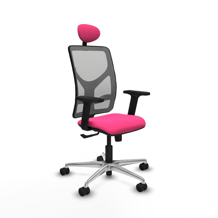 PIQUERAS Y CRESPO Silla de oficina Motilla Rosa y Gris con mecanismo Sincro PIQUERAS Y CRESPO Silla de oficina Motilla Rosa y Gris con mecanismo Sincro