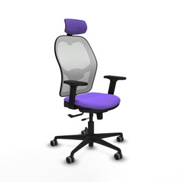 PIQUERAS Y CRESPO Silla de oficina Jorquera con mecanismo Sincro/Traslack, Lila y Blanco