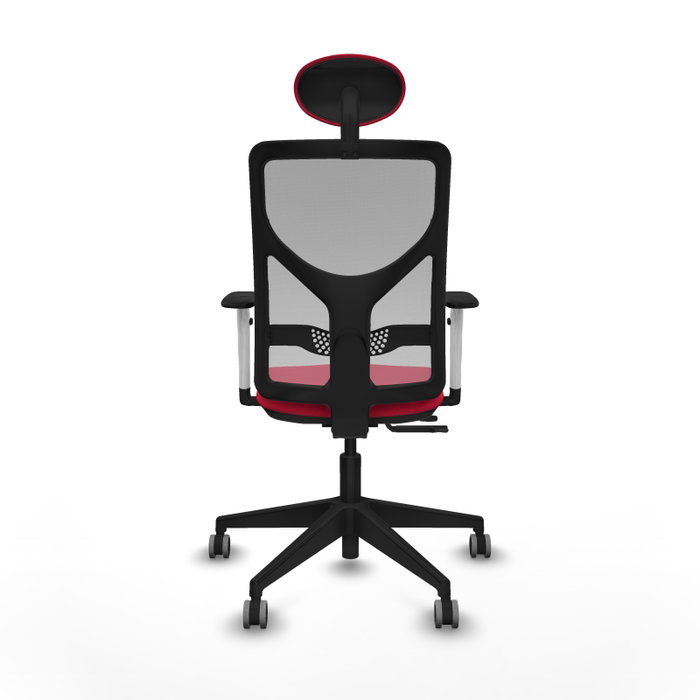 PIQUERAS Y CRESPO Silla de oficina Motilla con mecanismo Sincro/Traslack, Rojo y Gris