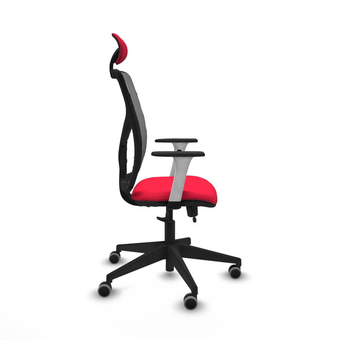 PIQUERAS Y CRESPO Silla de oficina Motilla con mecanismo Sincro/Traslack, Rojo y Gris