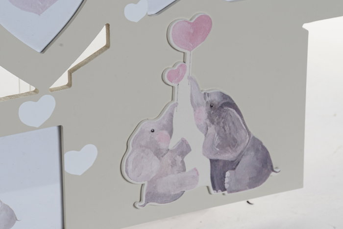 DKD Home Decor Marco Multifoto Baby Gris 1.5 x 37 x 45 cm (4 Unidades)