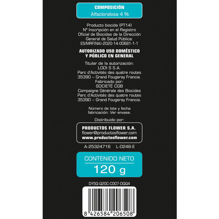 Flower Raticida alfacloralosa 120 g Flower Raticida alfacloralosa 120 g