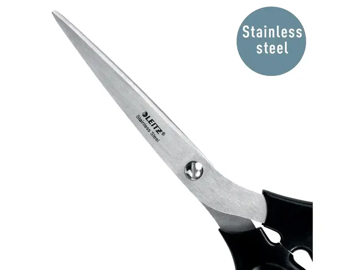 Leitz Tijera de Oficina de Acero Inoxidable 200 mm Color Negro