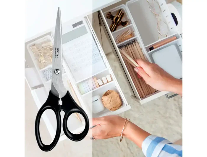 Leitz Tijera de Oficina de Acero Inoxidable 200 mm Color Negro