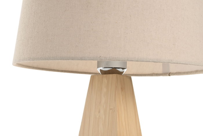 DKD Home Decor Lámpara de Sobremesa Bambú y Lino Natural