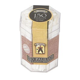El leñador Palillos redondos de madera 150 uds cubilete