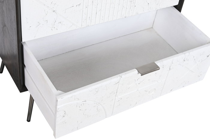 DKD Home Decor Cajonera Moderno Marron Oscuro Blanco 40 x 105 x 70 cm DKD Home Decor Cajonera Moderno Marron Oscuro Blanco 40 x 105 x 70 cm