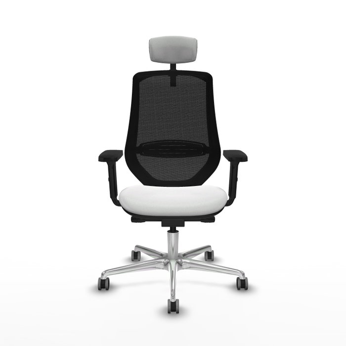 PIQUERAS Y CRESPO Silla de oficina Mardos con mecanismo Sincro/Traslack, Blanco y Negro