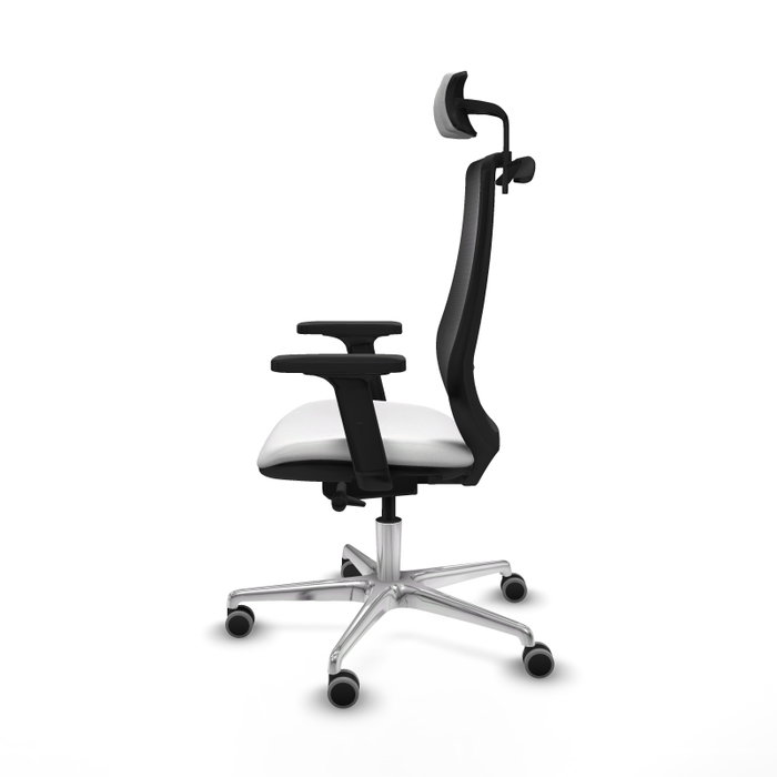 PIQUERAS Y CRESPO Silla de oficina Mardos con mecanismo Sincro/Traslack, Blanco y Negro
