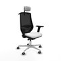 PIQUERAS Y CRESPO Silla de oficina Mardos con mecanismo Sincro/Traslack, Blanco y Negro