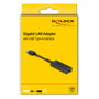 DeLOCK Adaptador USB Tipo-A a LAN Gigabit RJ-45 Negro