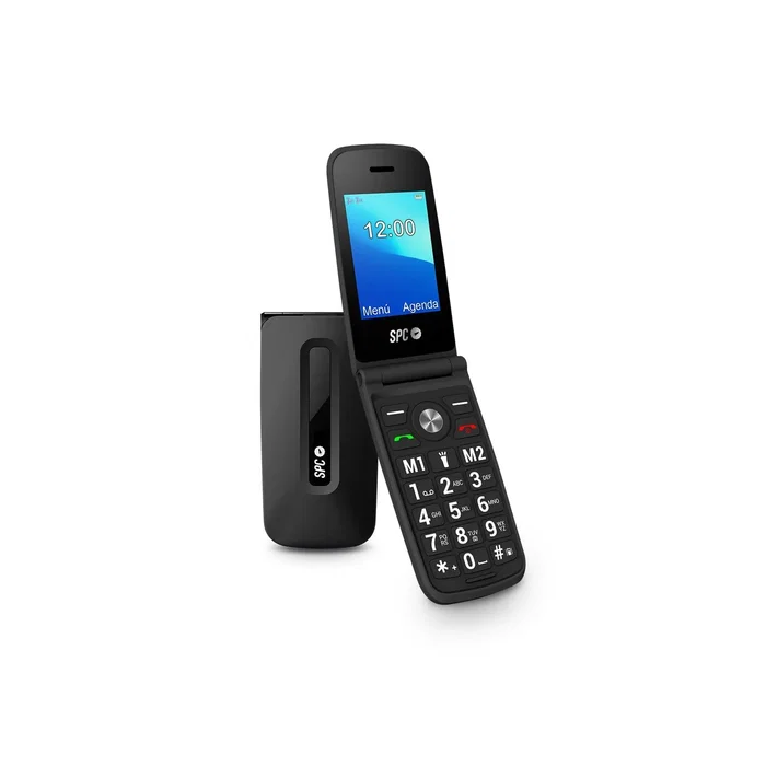 SPC Teléfono móvil Titan para Mayores 2G - Concha, Dual SIM, Pantalla 2.4", 800 mAh, Radio FM, Linterna, Negro