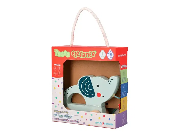 Imaginovo Elefante para Arrastrar con Ruedas de Madera