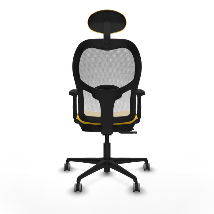 PIQUERAS Y CRESPO Silla de oficina Jorquera con mecanismo Sincro/Traslack Amarillo y Blanco