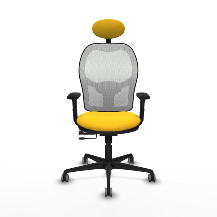 PIQUERAS Y CRESPO Silla de oficina Jorquera con mecanismo Sincro/Traslack Amarillo y Blanco