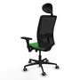 PIQUERAS Y CRESPO Silla de oficina Zulema con mecanismo Sincro/Traslack, Verde y Negro