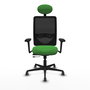 PIQUERAS Y CRESPO Silla de oficina Zulema con mecanismo Sincro/Traslack, Verde y Negro
