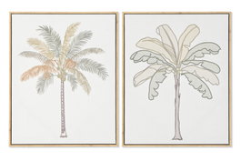 DKD Home Decor Cuadro Lienzo 3D Palmera 40x50 cm