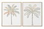 DKD Home Decor Cuadro Lienzo 3D Palmera 40x50 cm
