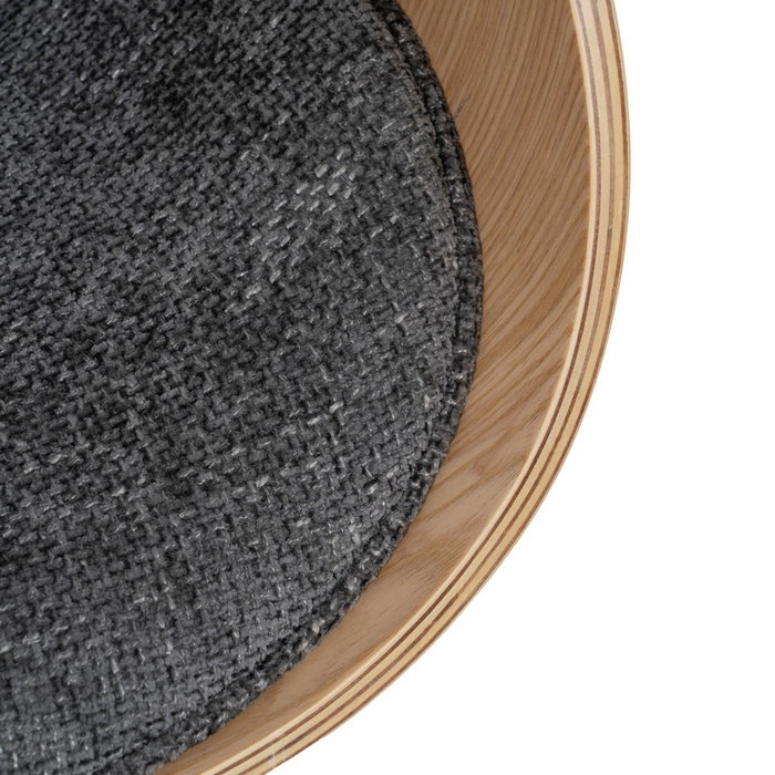 Silla Ruedas Gris-Natural Tejido-Madera 59 X 64 X 88 cm