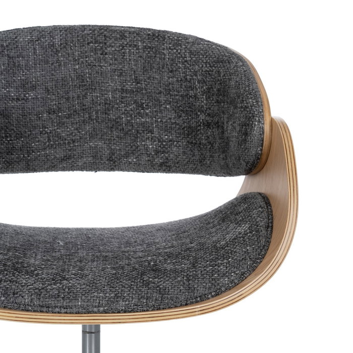 Silla Ruedas Gris-Natural Tejido-Madera 59 X 64 X 88 cm