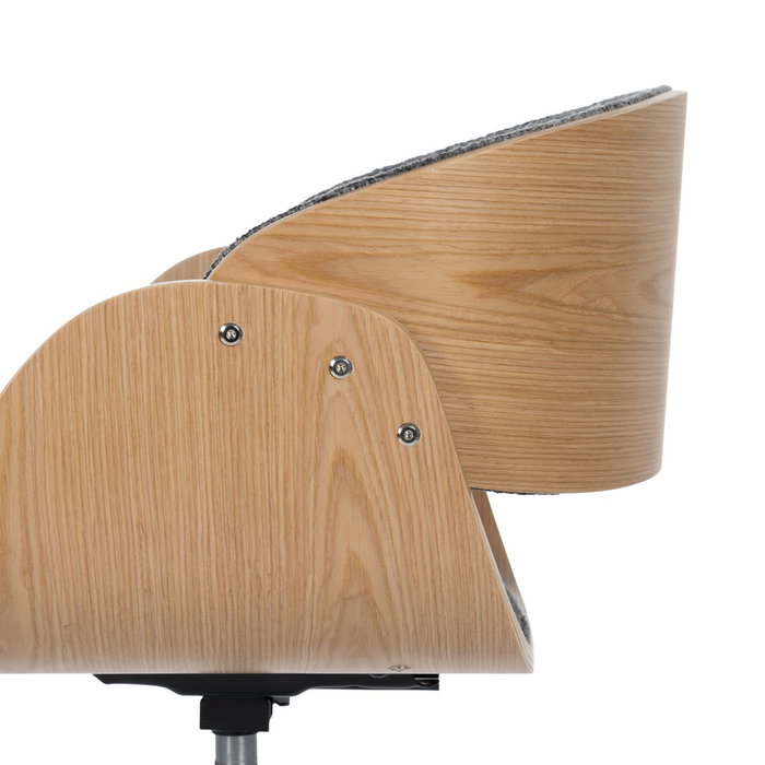 Silla Ruedas Gris-Natural Tejido-Madera 59 X 64 X 88 cm