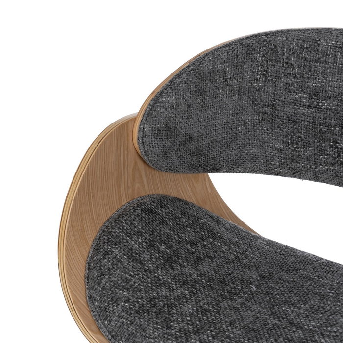 Silla Ruedas Gris-Natural Tejido-Madera 59 X 64 X 88 cm